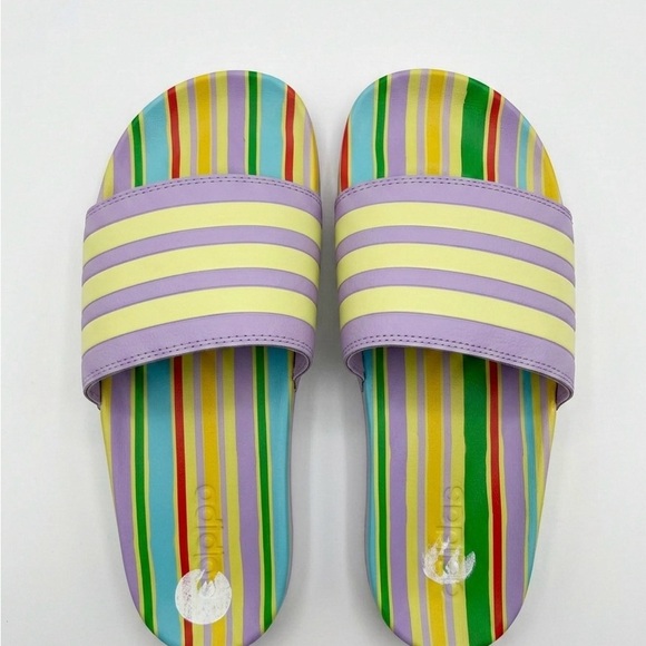 adidas Shoes - Adidas Multicolor Striped Slides - 8